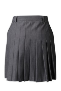 CH195 design grey pleated skirt for women's wear  supply invisible zipper pleated skirt  pleated skirt hk center back view